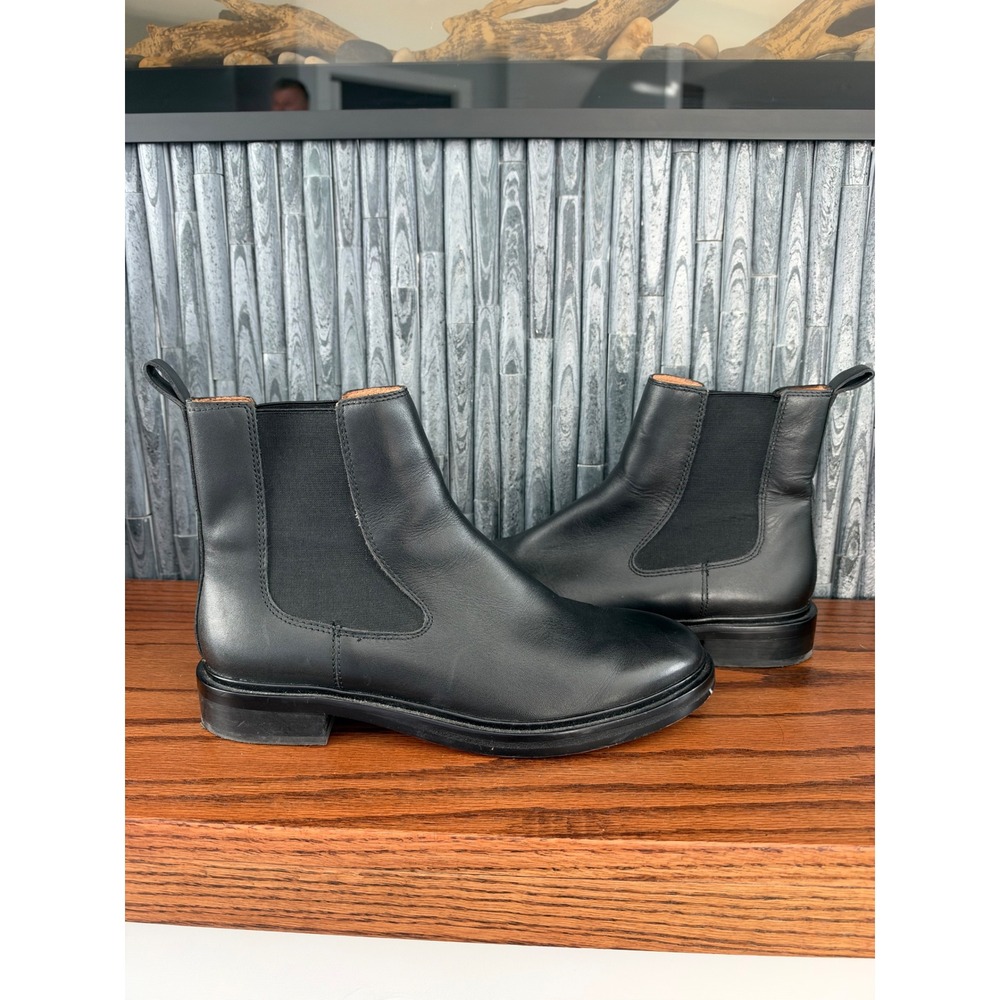 Madewell The Carina Chelsea Boot True Black Leather Ankle Boots 9.5 2018511-VN03
